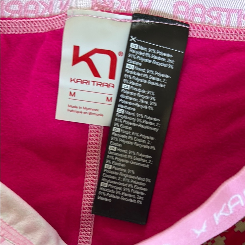Kari Traa Pink and Orange Patterned Leggings - Picture 2 of 3